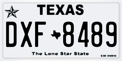 TX license plate DXF8489