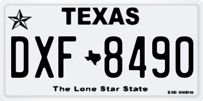 TX license plate DXF8490