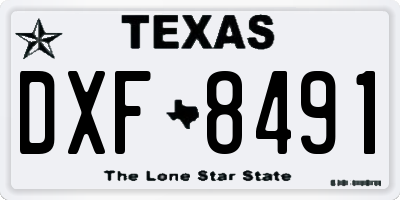 TX license plate DXF8491