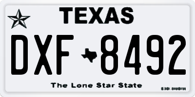 TX license plate DXF8492