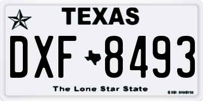 TX license plate DXF8493