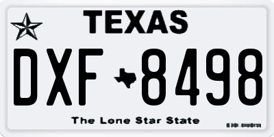 TX license plate DXF8498