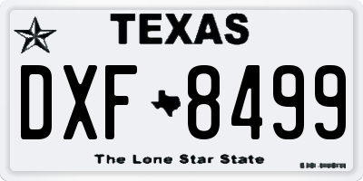 TX license plate DXF8499