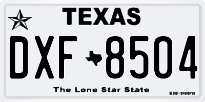 TX license plate DXF8504