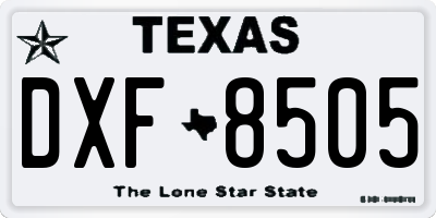 TX license plate DXF8505