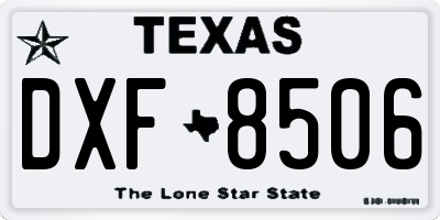 TX license plate DXF8506