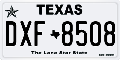 TX license plate DXF8508