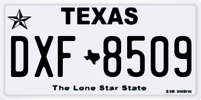 TX license plate DXF8509