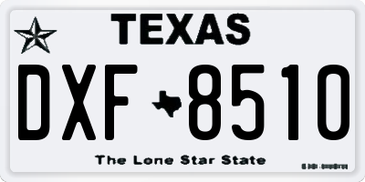 TX license plate DXF8510