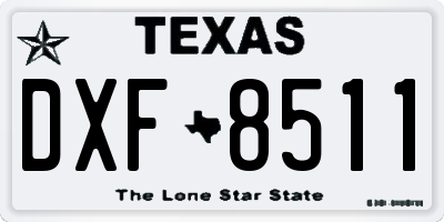 TX license plate DXF8511