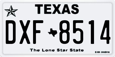 TX license plate DXF8514