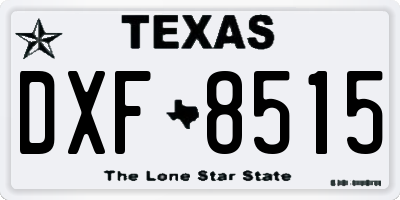 TX license plate DXF8515