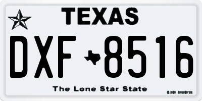 TX license plate DXF8516