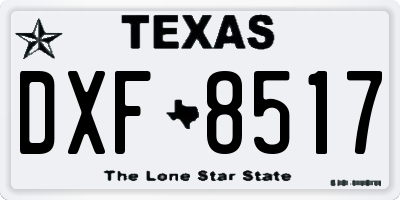 TX license plate DXF8517