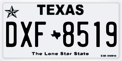 TX license plate DXF8519