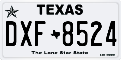 TX license plate DXF8524