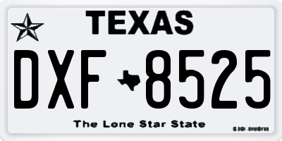 TX license plate DXF8525