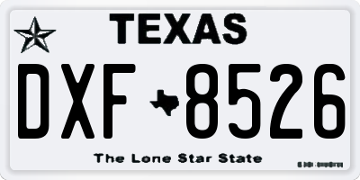 TX license plate DXF8526