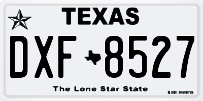 TX license plate DXF8527