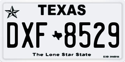 TX license plate DXF8529