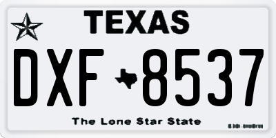TX license plate DXF8537