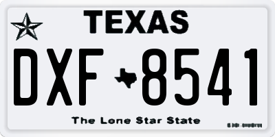 TX license plate DXF8541