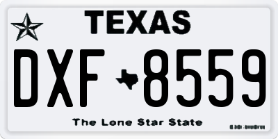 TX license plate DXF8559