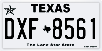 TX license plate DXF8561