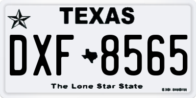 TX license plate DXF8565