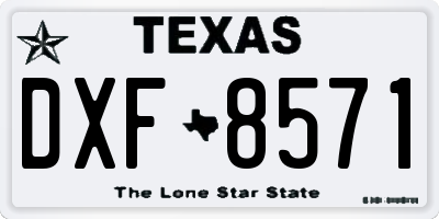 TX license plate DXF8571