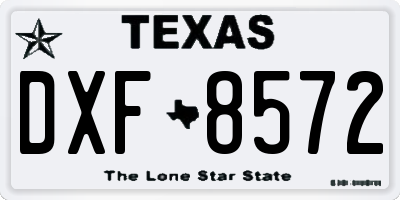 TX license plate DXF8572