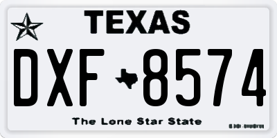 TX license plate DXF8574