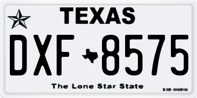 TX license plate DXF8575