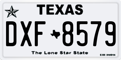 TX license plate DXF8579