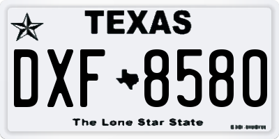 TX license plate DXF8580
