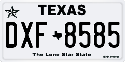 TX license plate DXF8585