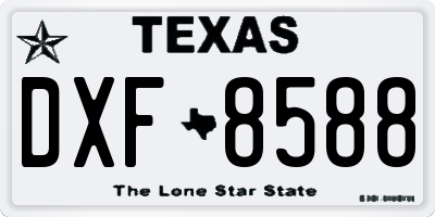TX license plate DXF8588