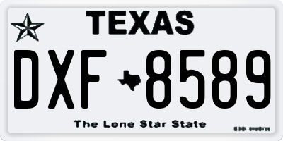 TX license plate DXF8589