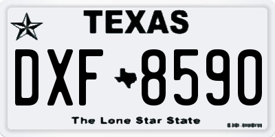 TX license plate DXF8590
