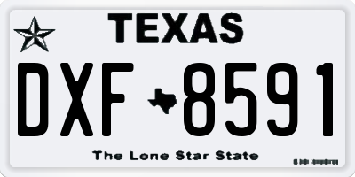 TX license plate DXF8591