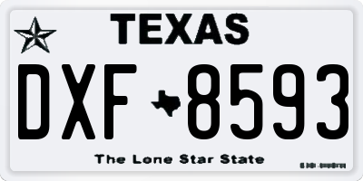 TX license plate DXF8593