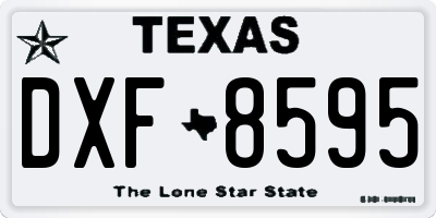 TX license plate DXF8595