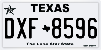TX license plate DXF8596
