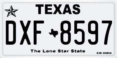 TX license plate DXF8597