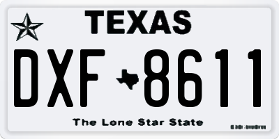 TX license plate DXF8611