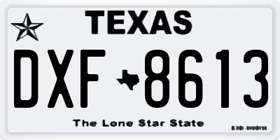 TX license plate DXF8613