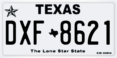 TX license plate DXF8621