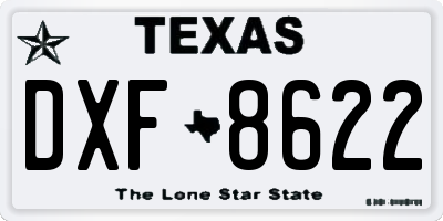 TX license plate DXF8622
