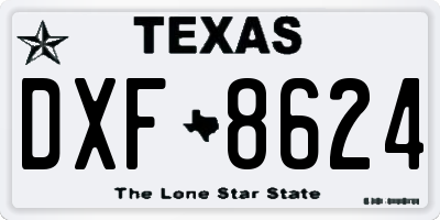 TX license plate DXF8624