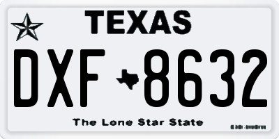 TX license plate DXF8632